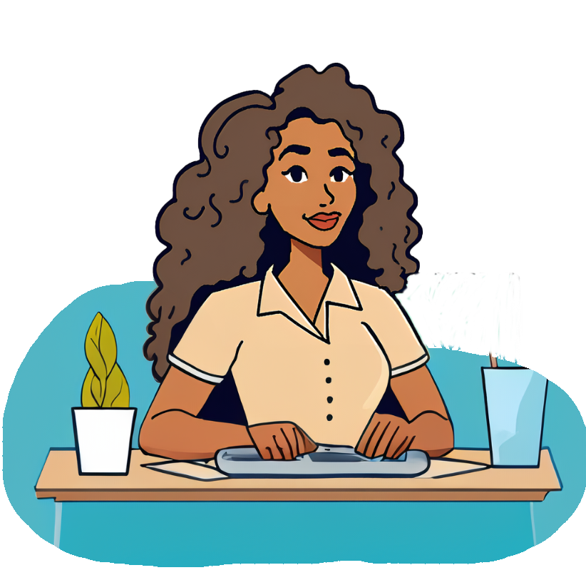 Ambyr Develops avatar at a desk